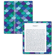 MightySkins Carbon Fiber Skin para Kindle Oasis 7" (9ª Geração) - Escamas Azuis