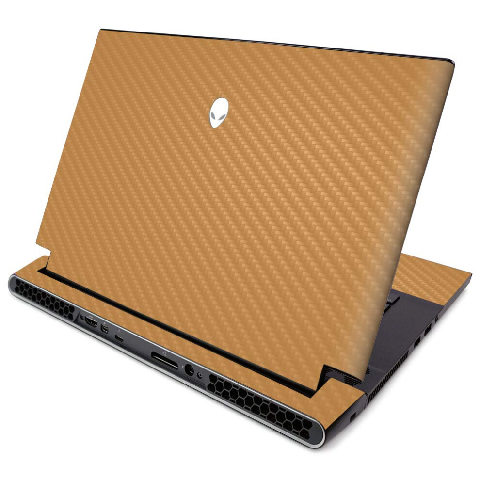 Mightyskins Carbon Fiber Skin For Alienware M15 R2 (2019) - Solid | Protective Durable Textured Carbon Fiber Finish | Easy To Apply Remove A Orange 736684415907