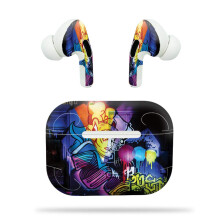 MightySkins Compatibel met Apple Airpods Pro - Midnight Mischief | Beschermende duurzame en unieke vinyl sticker wrap cover | Eenvoudig aan te brenge
