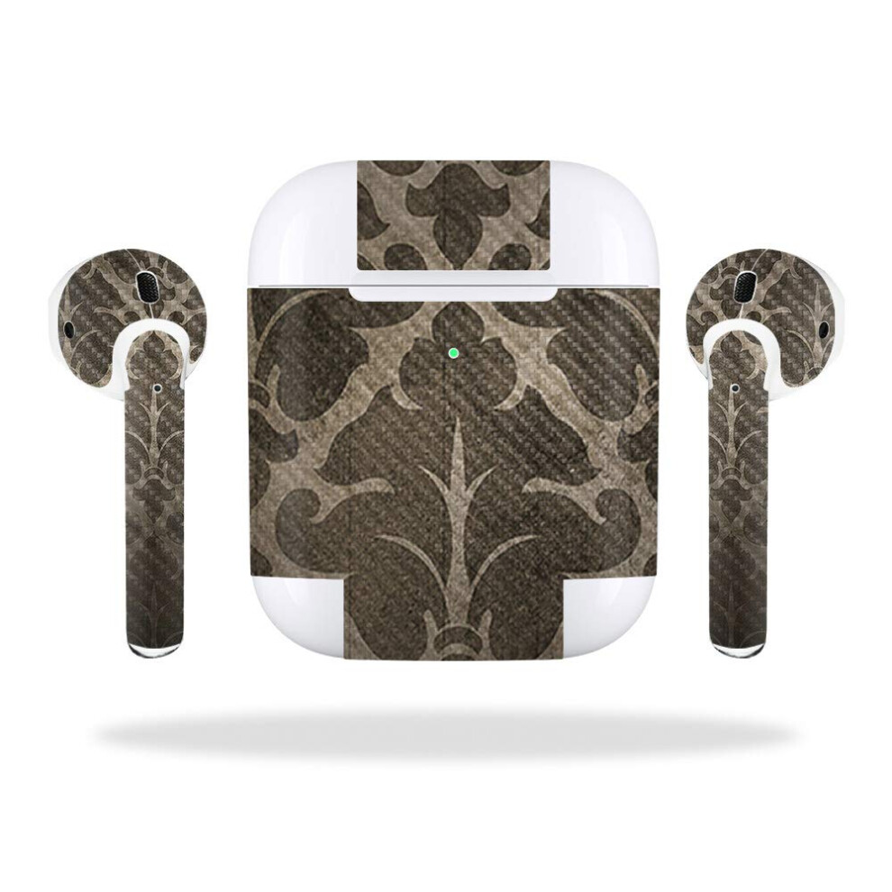 Mightyskins Carbon Fiber Skin For Apple Airpods 2 (2019) - Vintage Elegance | Protective Durable Textured Carbon Fiber Finish | Easy To Apply Remove 736684484989