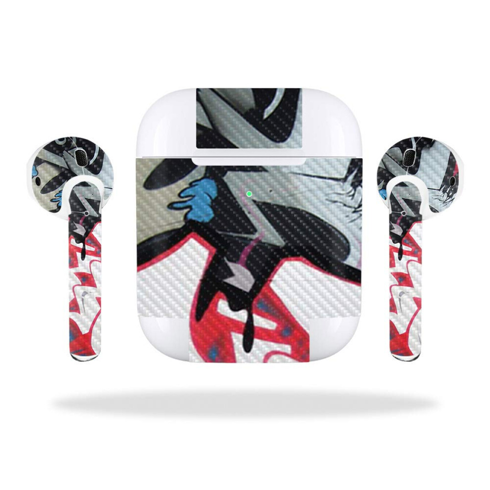 Mightyskins Carbon Fiber Skin For Apple Airpods 2 (2019) - Graffiti Mash Up | Protective Durable Textured Carbon Fiber Finish | Easy To Apply Remove 736684487256