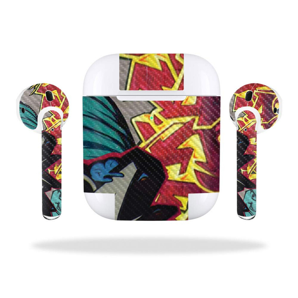 Mightyskins Carbon Fiber Skin For Apple Airpods 2 (2019) - Graffiti Wild Styles | Protective Durable Textured Carbon Fiber Finish | Easy To Apply Re 736684487249