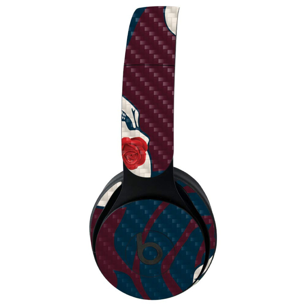 Mightyskins Carbon Fiber Skin For Beats Solo Pro Wireless Headphones - Skulls N Roses | Protective Durable Textured Carbon Fiber Finish | Easy To App 719281170950