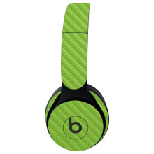 MightySkins Carbon Fiber Skin for Beats Solo Pro Wireless Headphones - Solid Lime Green | Protective Durable Textured Carbon Fiber Finish | Easy to