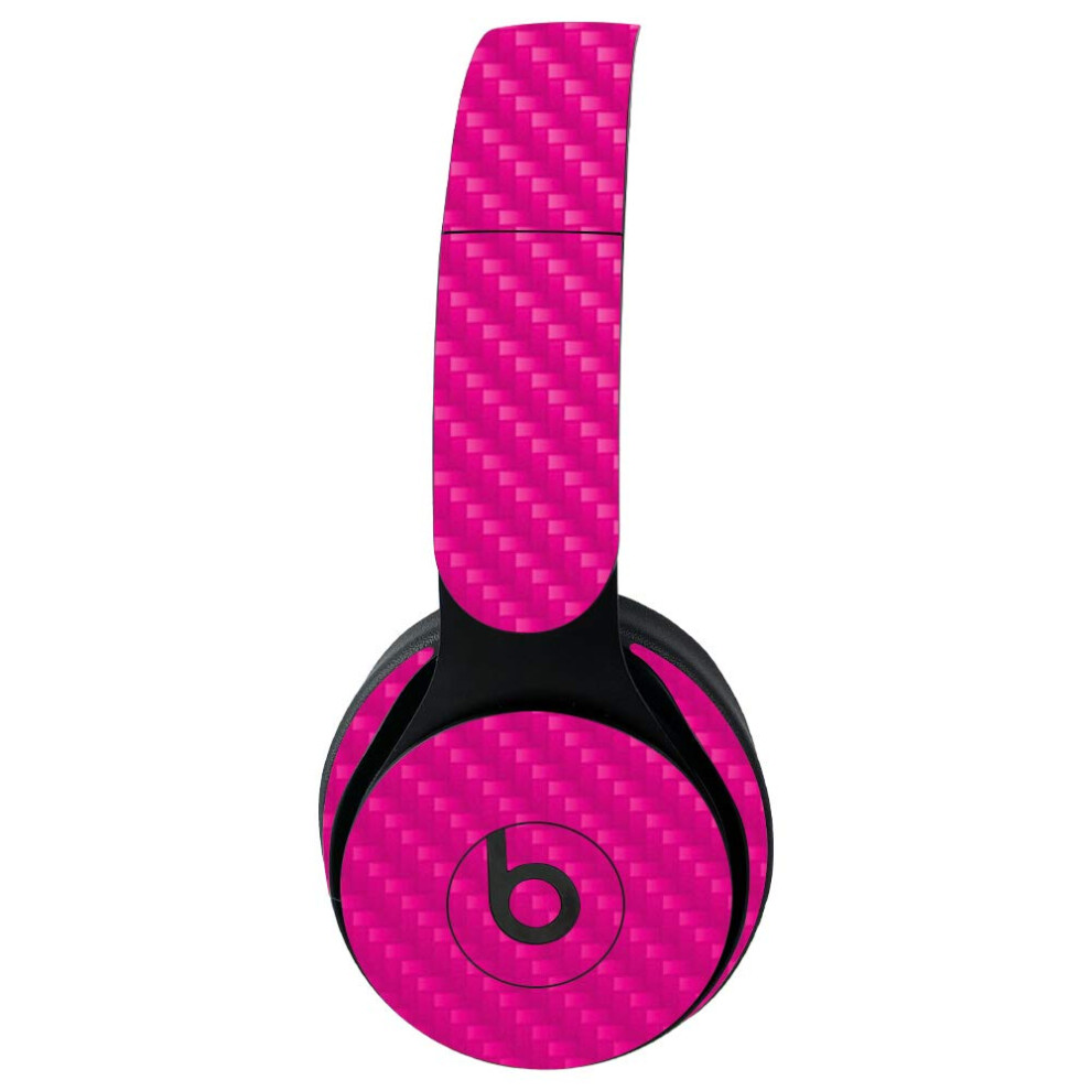 Mightyskins Carbon Fiber Skin For Beats Solo Pro Wireless Headphones - Solid Hot | Protective Durable Textured Carbon Fiber Finish | Easy To App Pink 719281171056