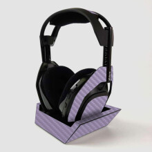 Piel de fibra de carbono Mayyskins para auriculares inalmbricos Astro Gaming A50 + Estacin base - Lavender slido | Acabado de fibra de carbono con