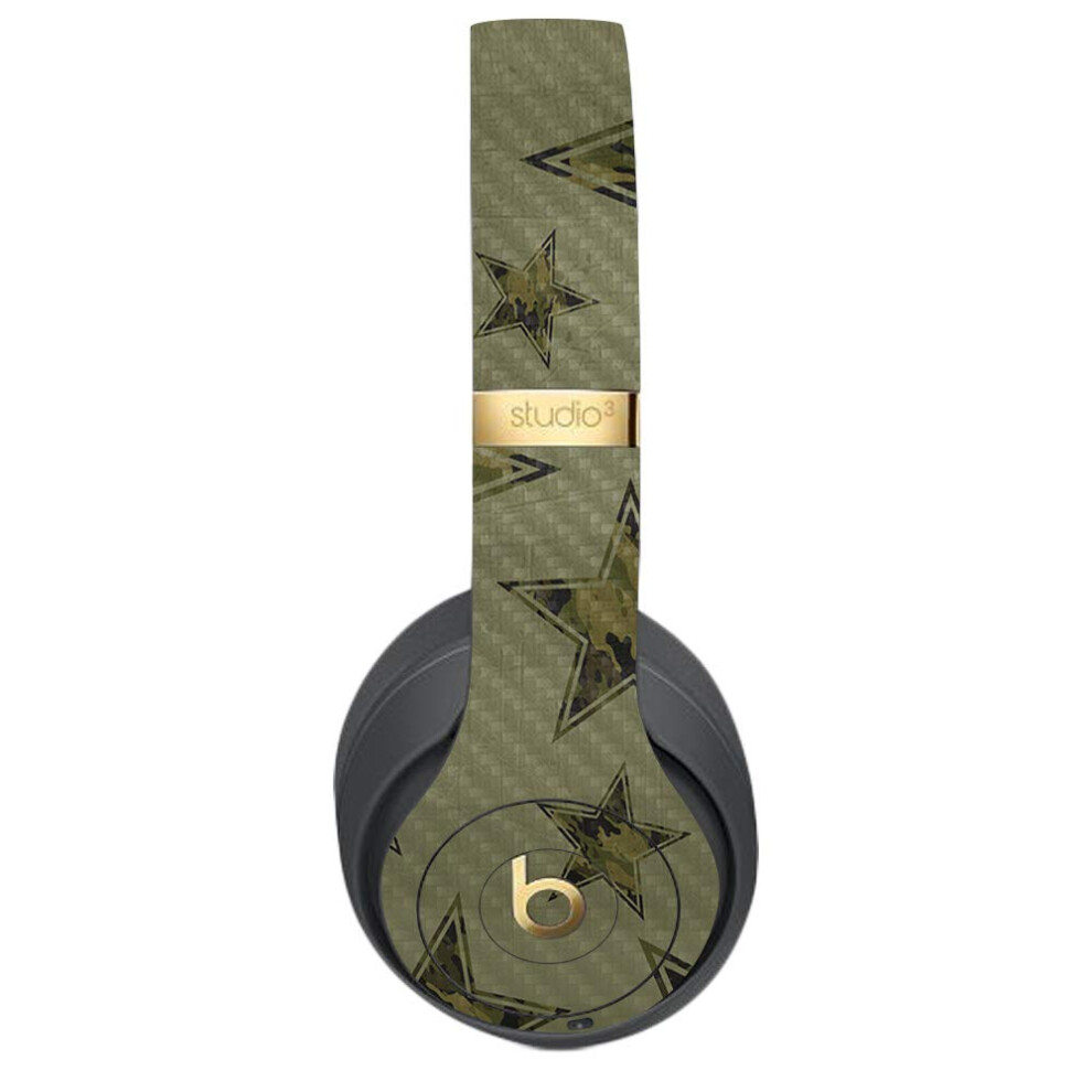 Skin Mightyskins En Fibre De Carbone Pour Beats Studio 3 Sans Fil Army Star | Finition Textur E Protectrice Et Durable En Fibre De Carbone | Fa-image
