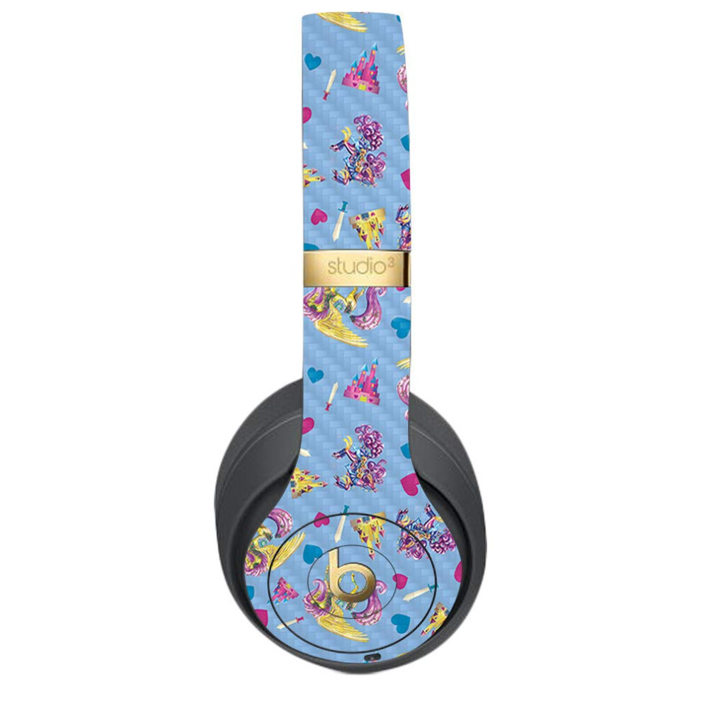 Mightyskins Carbon Fiber Skin For Beats Studio 3 Wireless - Castle Unicorns | Protective Durable Textured Carbon Fiber Finish | Easy To Apply Remove 736684547677