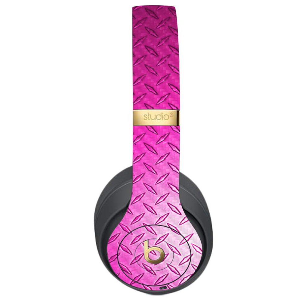 Mightyskins Carbon Fiber Skin For Beats Studio 3 Wireless - Diamond Plate | Protective Durable Textured Carbon Fiber Finish | Easy To Apply Rem Pink 736684545659