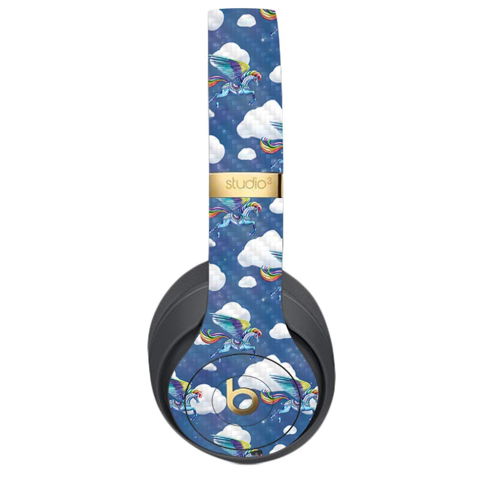 Mightyskins Carbon Fiber Skin For Beats Studio 3 Wireless - Rainbow Pegasus | Protective Durable Textured Carbon Fiber Finish | Easy To Apply Remove 736684545307