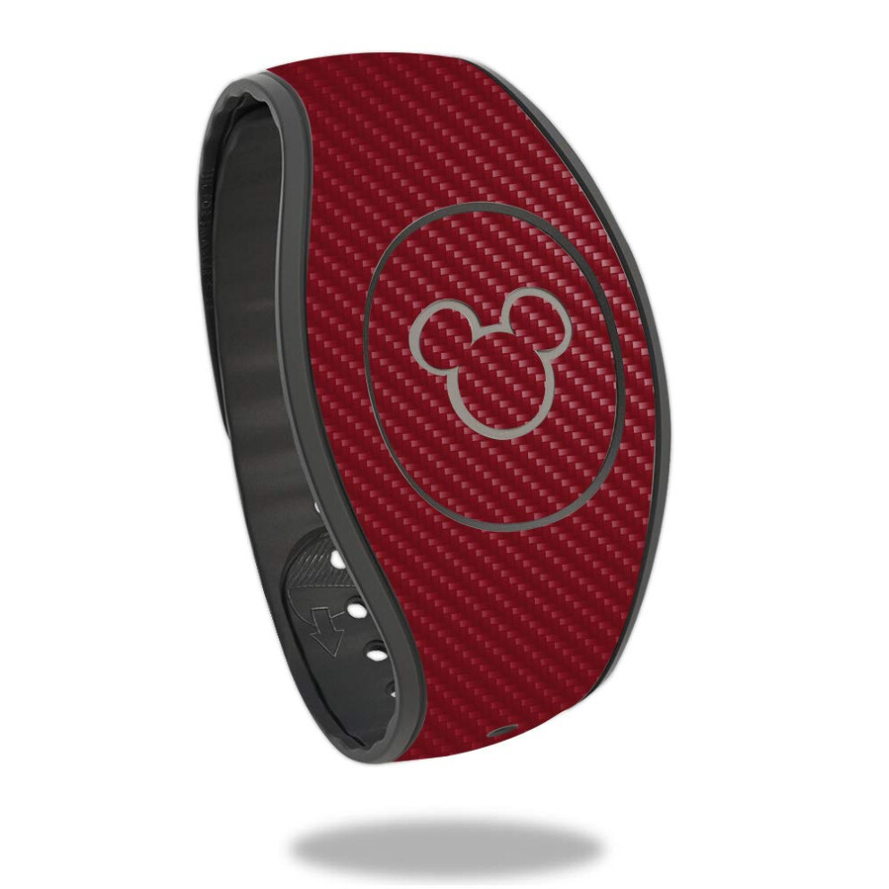 Mightyskins Carbon Fiber Skin For Disney Magicband 2 - Solid | Protective Durable Textured Carbon Fiber Finish | Easy To Apply Remove And Burgundy 645239359767