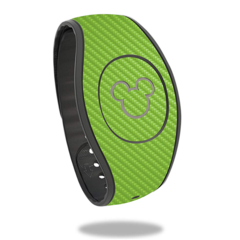 Mightyskins Carbon Fiber Skin For Disney Magicband 2 - Solid Lime | Protective Durable Textured Carbon Fiber Finish | Easy To Apply Remove An Green 645239359828