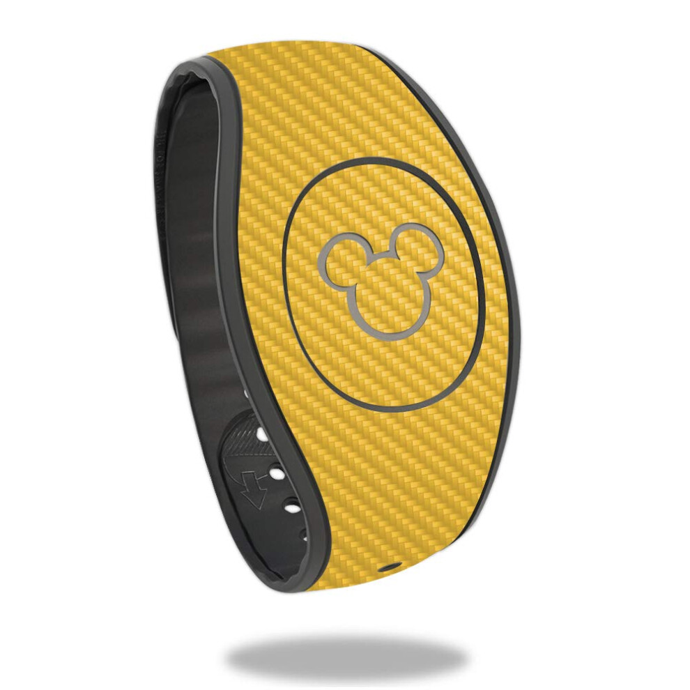 Mightyskins Carbon Fiber Skin For Disney Magicband 2 - Solid Marigold | Protective Durable Textured Carbon Fiber Finish | Easy To Apply Remove And 645239359835