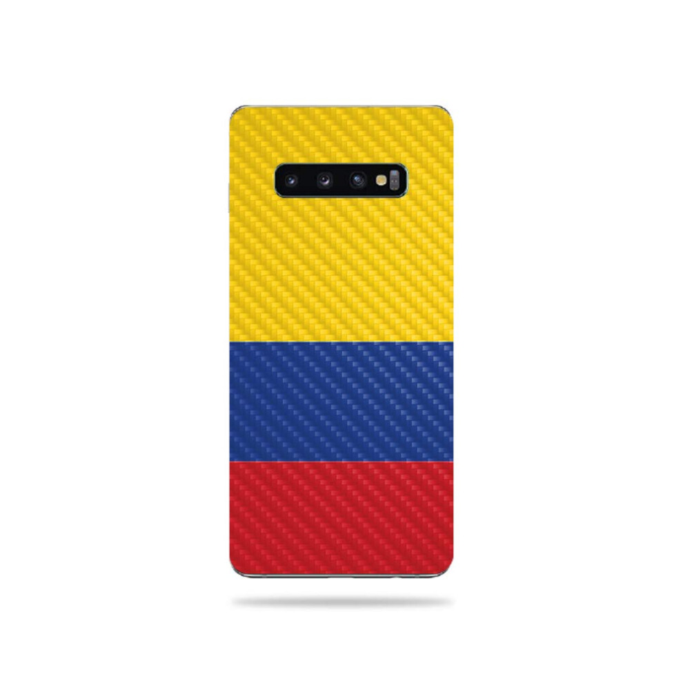 Mightyskins Carbon Fiber Skin For Samsung Galaxy S10 Plus - Colombian Flag | Protective Durable Textured Carbon Fiber Finish | Easy To Apply Remove 645239634529