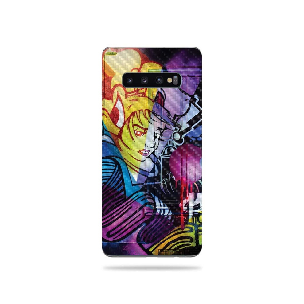 Mightyskins Carbon Fiber Skin For Samsung Galaxy S10 Plus - Midnight Mischief | Protective Durable Textured Carbon Fiber Finish | Easy To Apply Remo 645239634666