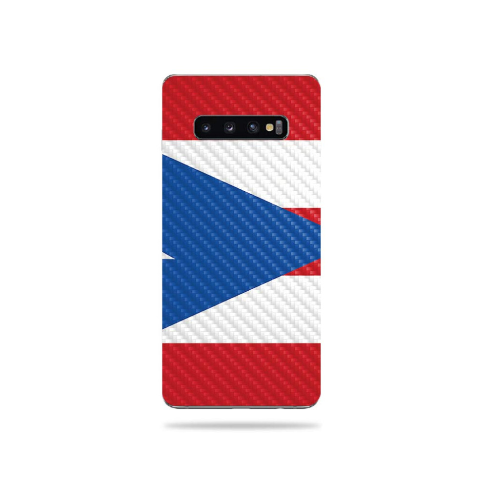 Mightyskins Carbon Fiber Skin For Samsung Galaxy S10 Plus - Puerto Rica Flag | Protective Durable Textured Carbon Fiber Finish | Easy To Apply Remov 645239634703
