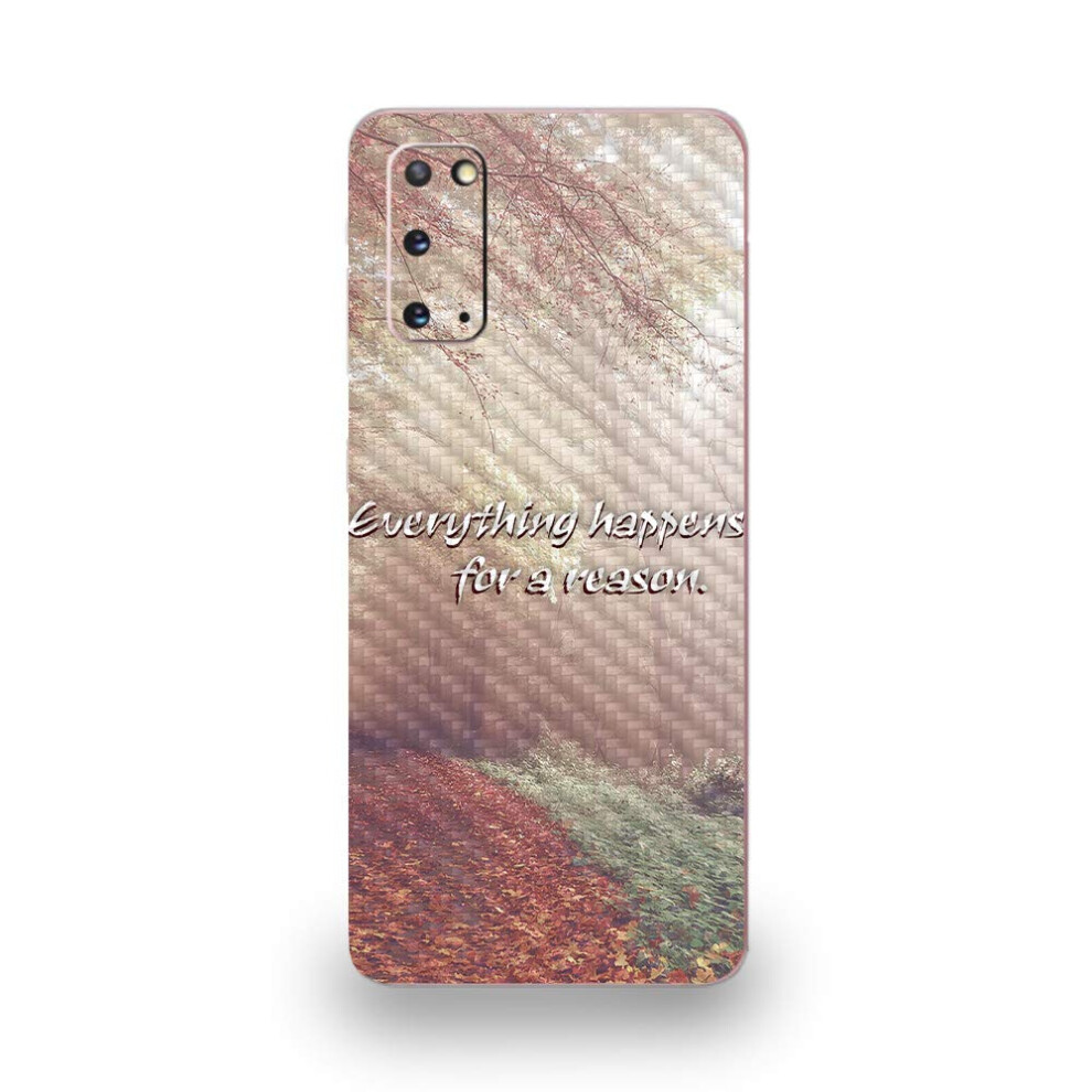 Mightyskins Carbon Fiber Skin For Samsung Galaxy S20 - Happens For A Reason | Protective Durable Textured Carbon Fiber Finish | Easy To Apply | Made 680611301187