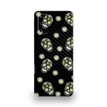 MightySkins Carbon Fiber Skin for Samsung Galaxy S20 - Nighttime Skulls | Protective Durable Textured Carbon Fiber Finish | Easy to Apply | Made in