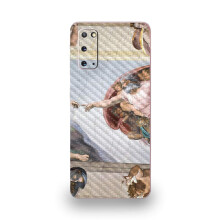 MightySkins Carbon Fiber Skin for Samsung Galaxy S20 - Creation of Adam | Protective Durable Textured Carbon Fiber Finish | Easy to Apply | Made in