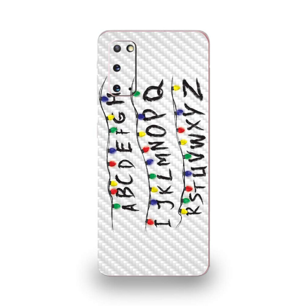 Mightyskins Carbon Fiber Skin For Samsung Galaxy S20 - Stranger Alphabet | Protective Durable Textured Carbon Fiber Finish | Easy To Apply | Made In 680611304379