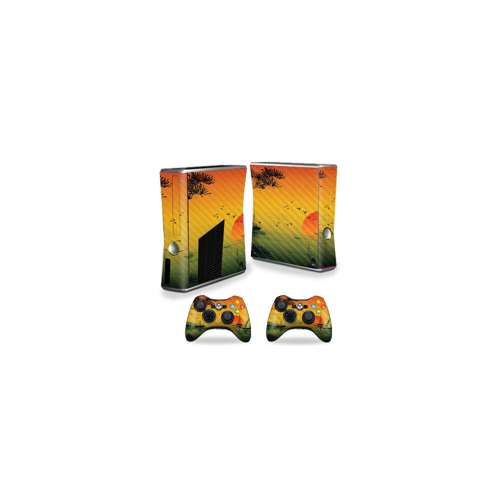 Mightyskins Carbon Fiber Skin For Xbox 360 S Console - Japanese Sunset | Protective Durable Textured Carbon Fiber Finish | Easy To Apply Remove And 719281074036