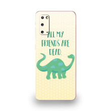 MightySkins Skin for Samsung Galaxy S20 - All My Friends are Dead | Protective Durable and Unique Vinyl Decal wrap Cover | Easy to Apply | Made in