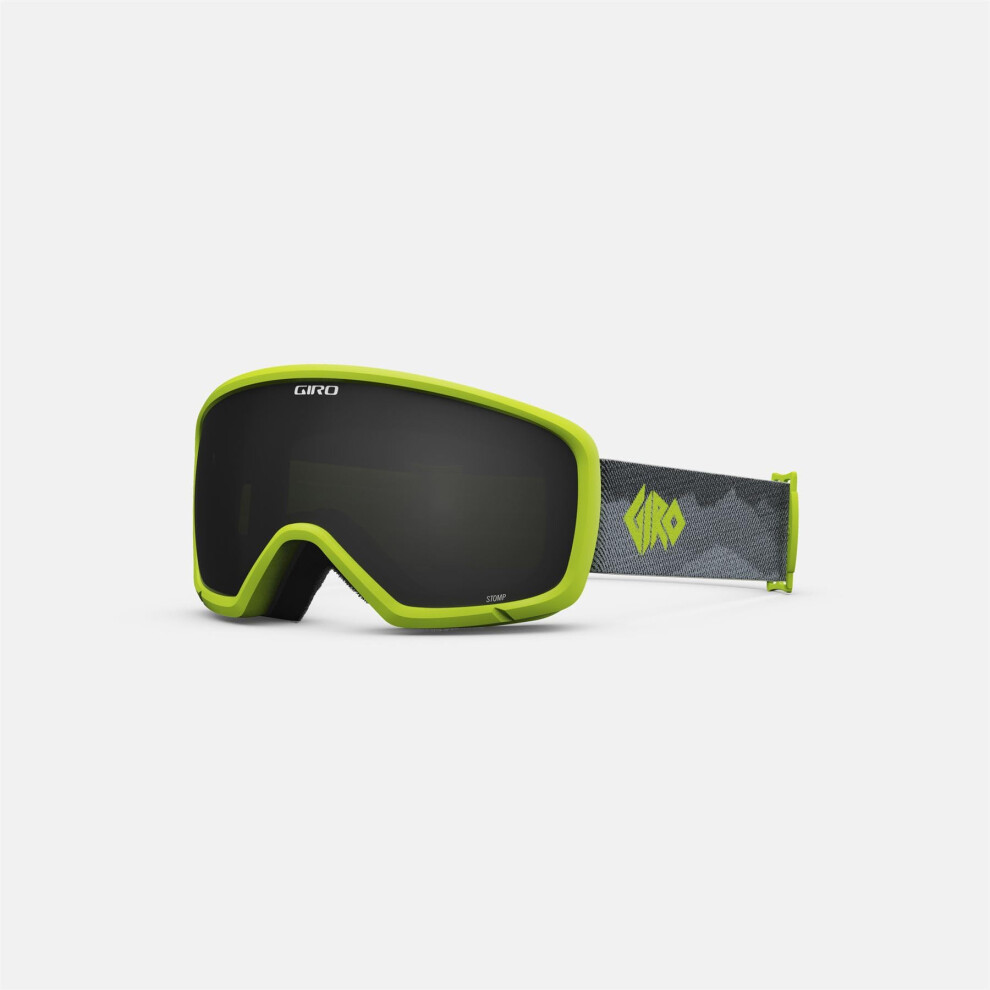 Giro Stomp Kids Ski Goggles - Snowboard Goggles For Youth Boys & Girls - Ano Lime Linticular Strap With Ultra Lens Black