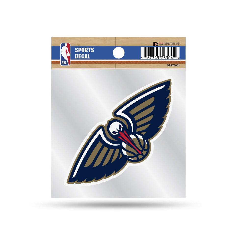 Rico Industries Nba New Orleans Pelicans 4""""X4"""" Small Style Decal 767345783042