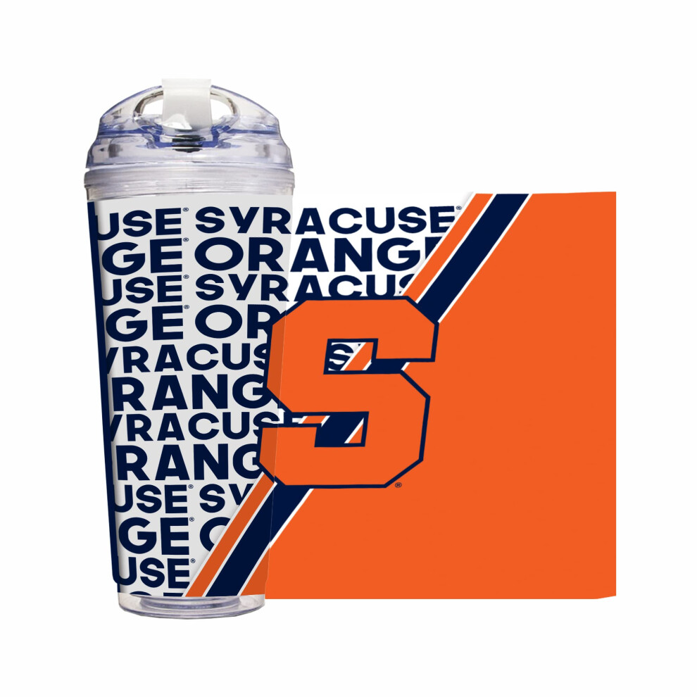 Bicchiere In Acrilico Da 24 Once Con Coperchio A Cerniera Rico Industries Ncaa Syracuse Orange College, Con Licenza Ufficiale E Doppia Parete, Pe-image