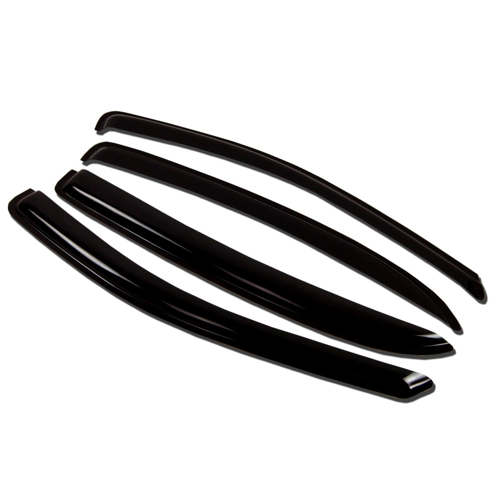 Tuningpros Wv-049 Window Visor Deflector Rain Guard Smoke 4-Pc Set Dark 789545317568