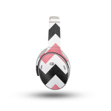 Glnzende Glitzer-Kopfhrer-Skin, kompatibel mit Bose QuietComfort-Kopfhrern (2023)  Schwarz-Pink-Chevron  Premium-Vinyl-Schutzfolie, Aufklebe