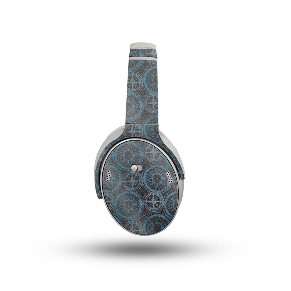 Glossy Glitter Headphone Skin Compatible With Bose Quietcomfort Headphones (2023) - Compass Tile - Premium 3M Vinyl Protective Wrap Decal Cover - Easy 198164721968