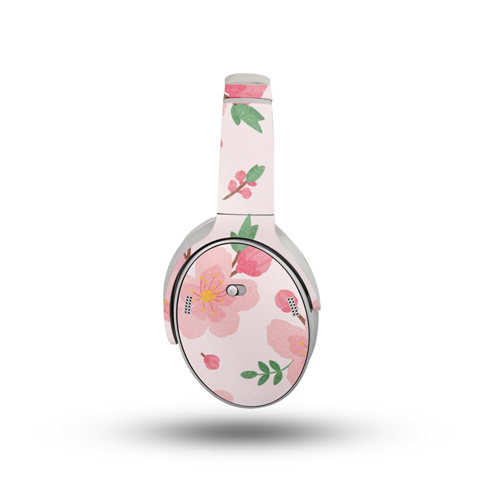 Glossy Glitter Headphone Skin Compatible With Bose Quietcomfort Headphones (2023) - Lilies In Bloom - Premium 3M Vinyl Protective Wrap Decal Cover - E 198164723160