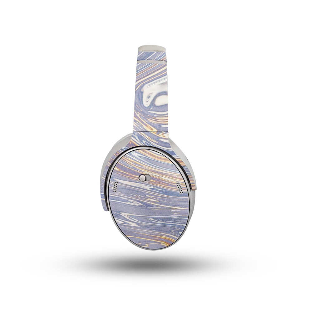 Glossy Glitter Headphone Skin Compatible With Bose Quietcomfort Headphones (2023) - Liquid - Premium 3M Vinyl Protective Wrap Decal Cover - Eas Silver 198164723177