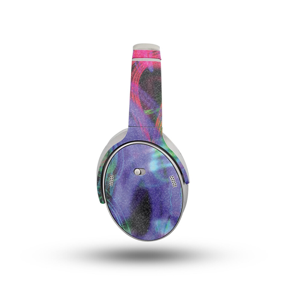 Glossy Glitter Headphone Skin Compatible With Bose Quietcomfort Headphones (2023) - Neon Splatter - Premium 3M Vinyl Protective Wrap Decal Cover - Eas 198164723450