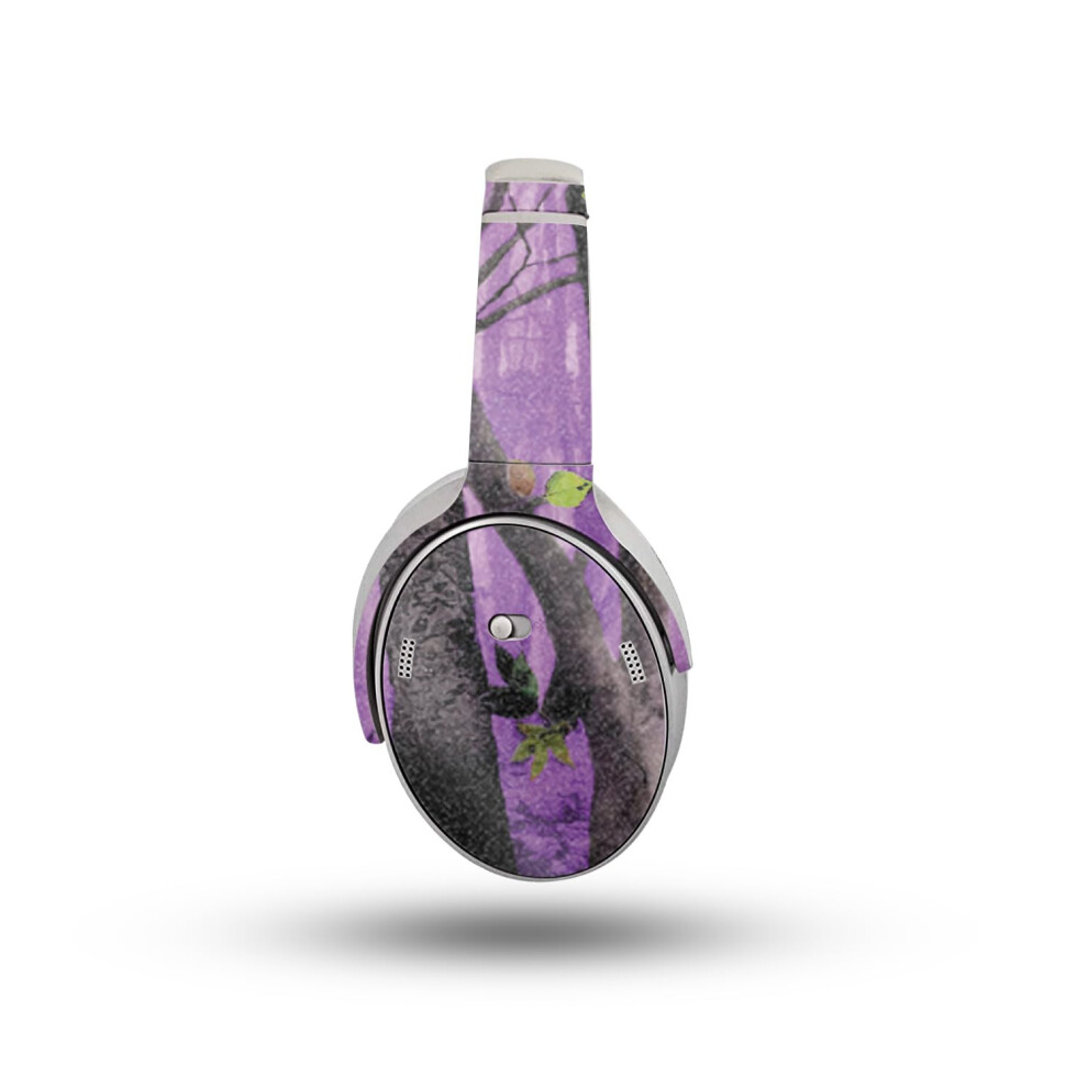 Glossy Glitter Headphone Skin Compatible With Bose Quietcomfort Headphones (2023) - Tree Camo - Premium 3M Vinyl Protective Wrap Decal Cover - Purple 198164724174