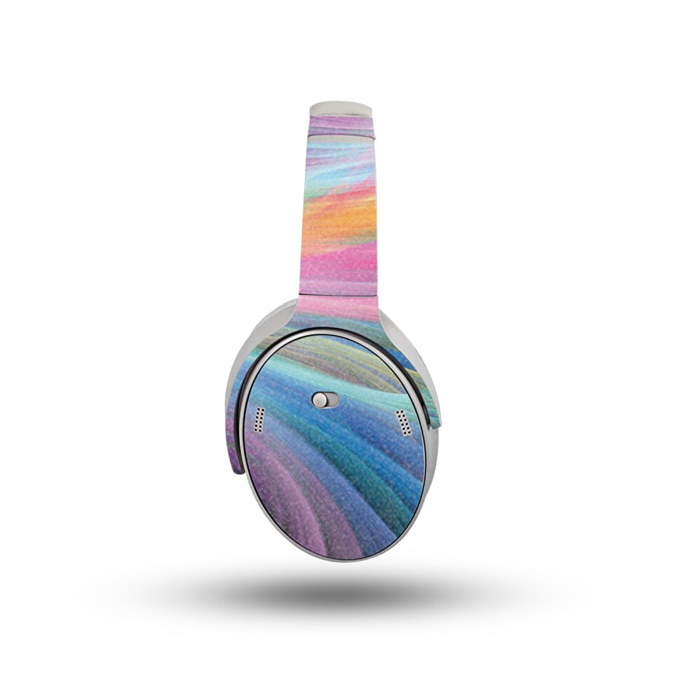Glossy Glitter Headphone Skin Compatible with Bose QuietComfort Headphones (2023) - Rainbow Waves - Premium 3M Vinyl Protective Wrap Decal Cover - Eas-image-OPC-PGSGB8Q-NEW