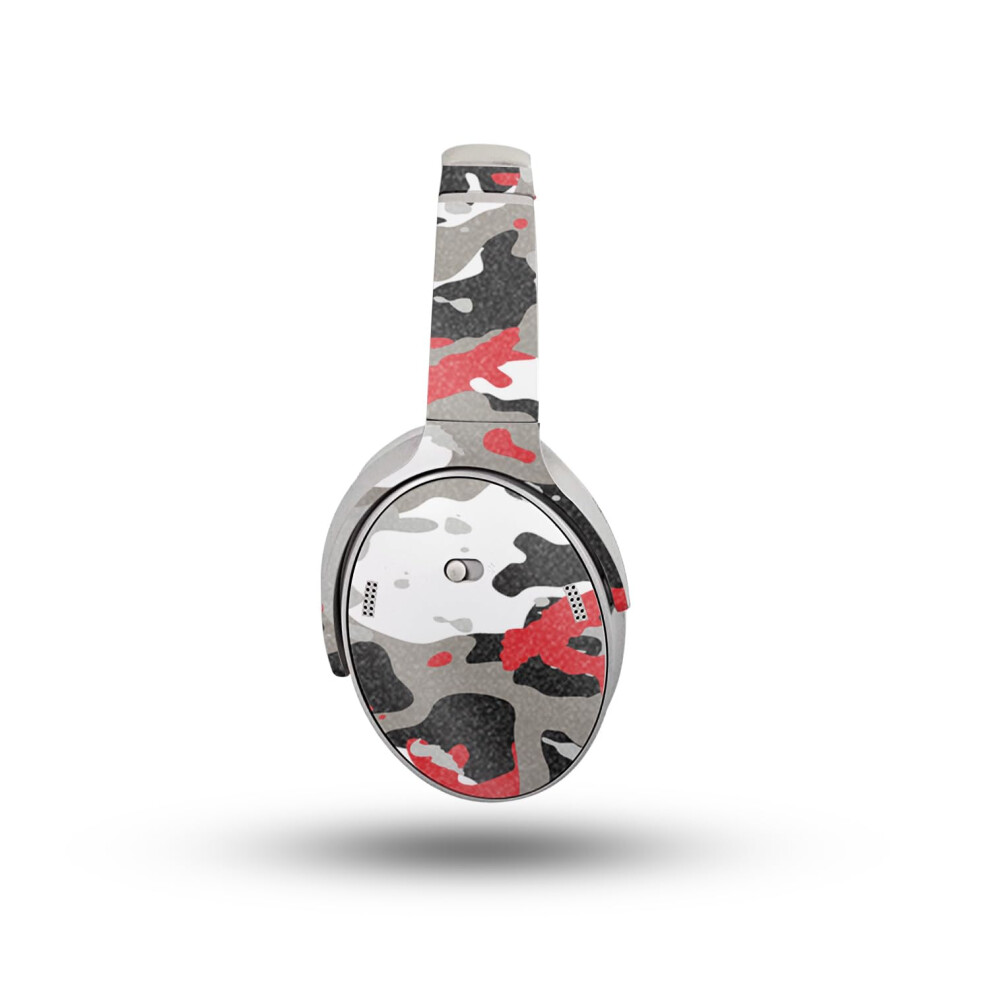 Glossy Glitter Headphone Skin Compatible With Bose Quietcomfort Headphones (2023) - Camo - Premium 3M Vinyl Protective Wrap Decal Cover - Easy To Red 198164724341