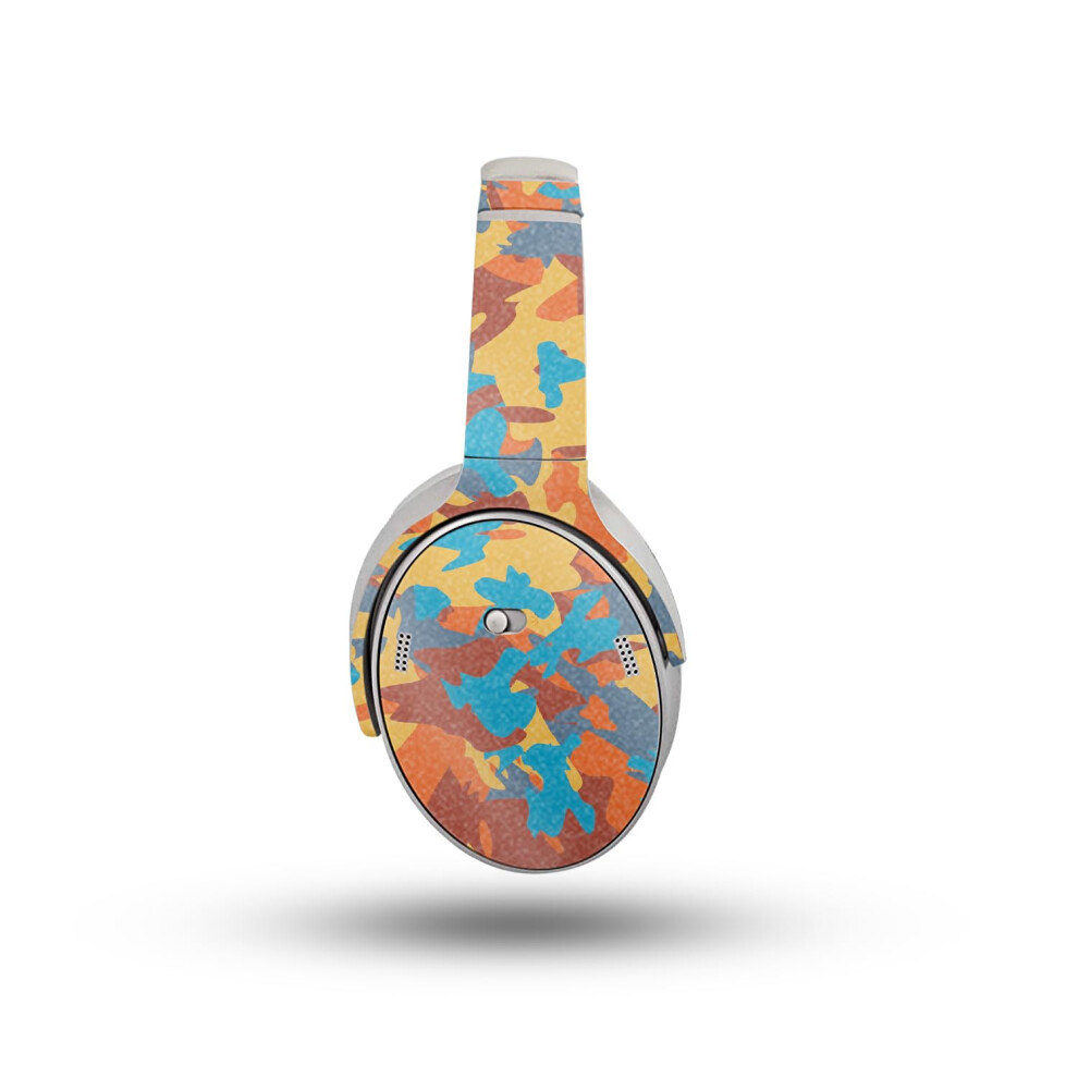 Glossy Glitter Headphone Skin Compatible With Bose Quietcomfort Headphones (2023) - Retro Camouflage - Premium 3M Vinyl Protective Wrap Decal Cover - 198164724426