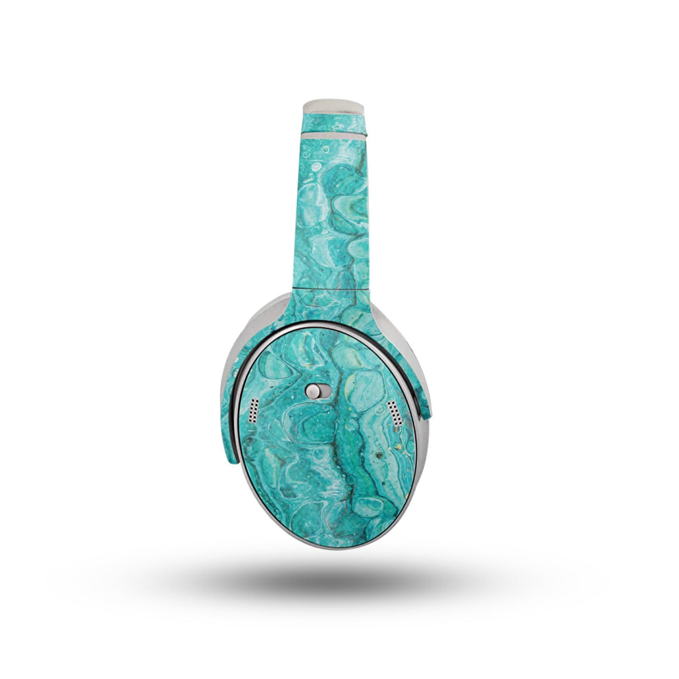 Glossy Glitter Headphone Skin Compatible With Bose Quietcomfort Headphones (2023) - Sea Limestone - Premium 3M Vinyl Protective Wrap Decal Cover - Eas 198164724600