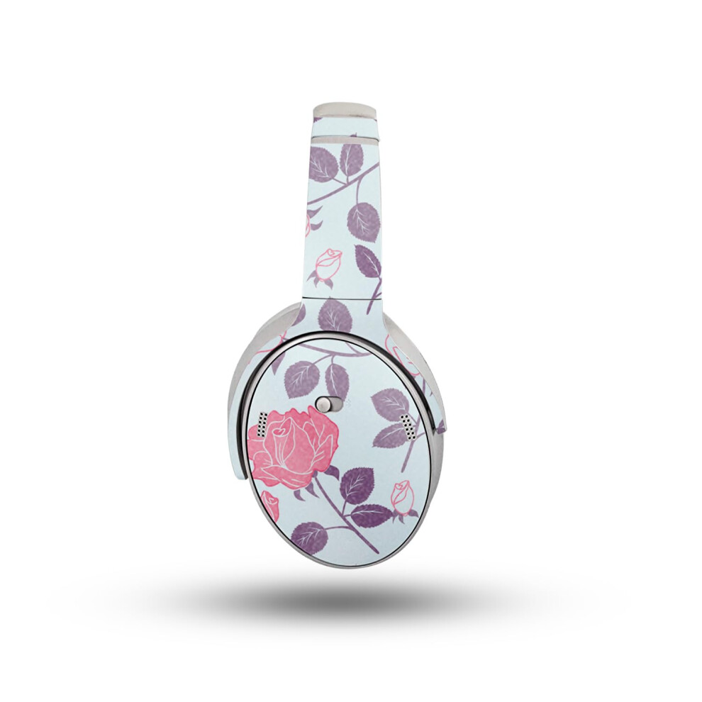 Glossy Glitter Headphone Skin Compatible With Bose Quietcomfort Headphones (2023) - Vintage Floral - Premium 3M Vinyl Protective Wrap Decal Cover - Ea 198164725751