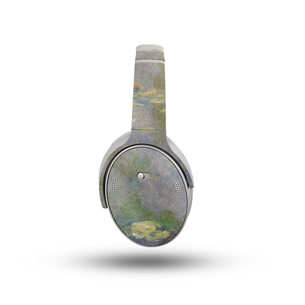 Glossy Glitter Headphone Skin Compatible With Bose Quietcomfort Headphones (2023) - Water Lilies - Premium 3M Vinyl Protective Wrap Decal Cover - Easy 198164725935