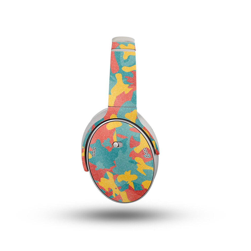 Glossy Glitter Headphone Skin Compatible With Bose Quietcomfort Headphones (2023) - Wild Camouflage - Premium 3M Vinyl Protective Wrap Decal Cover - E 198164726079
