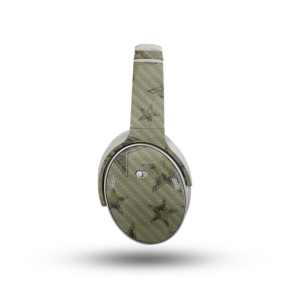 Cleau En Fibre De Carbone Compatible Avec Bose Quietcomfort Cashphones (2023) - Army Star - Premium 3M Vinyl Protective Wrap Decal Cover - Facile-image
