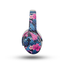 Casque en fibre de carbone compatible avec Bose QuietComfort (2023) - Hibiscus de contraste - Premium 3M Vinyl Protective Wrap Decal Cover - E