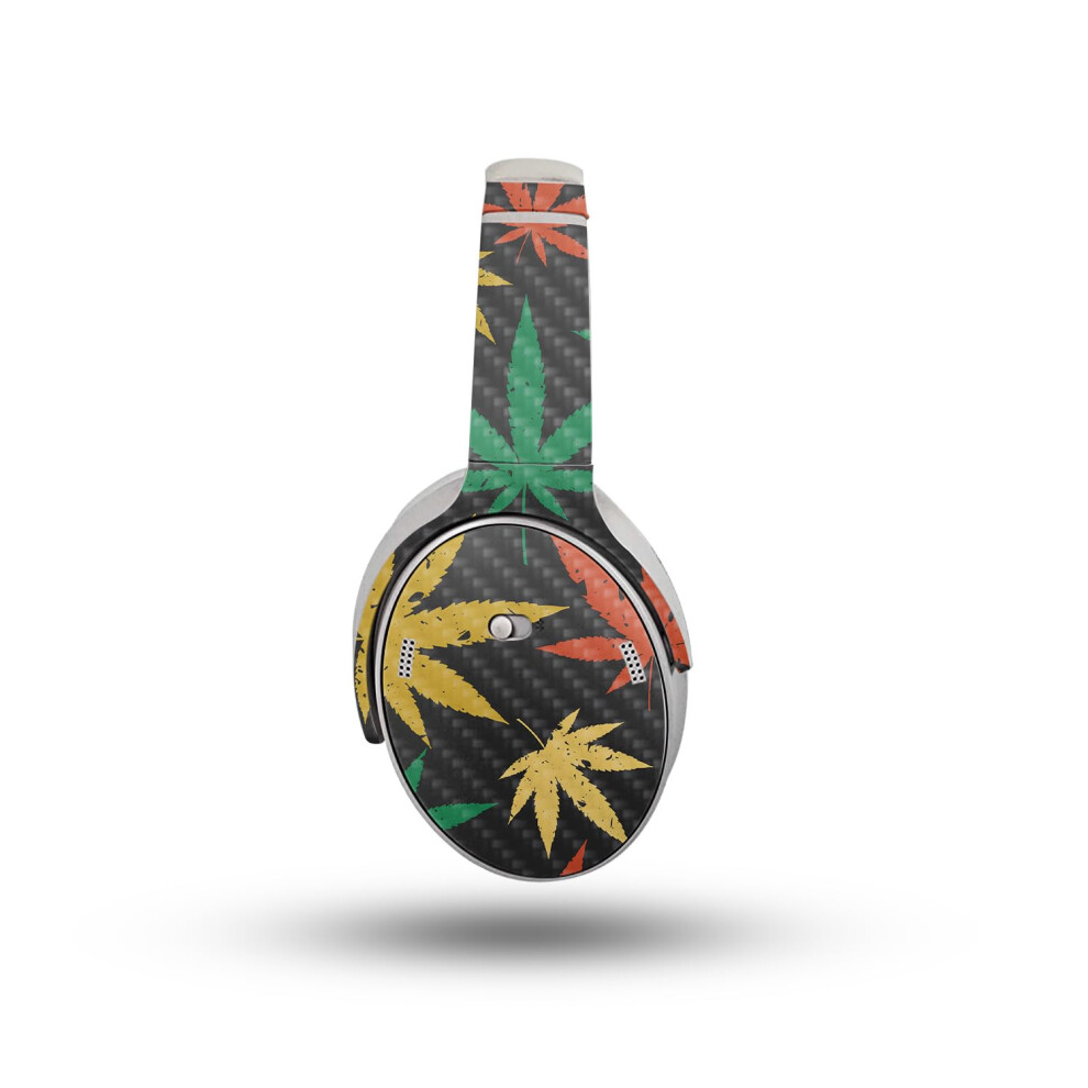 Custodia Protettiva In Fibra Di Carbonio Per Cuffie Bose Quietcomfort (2023) - Rastafari Kush - Copertura Protettiva In Vinile 3M Di Alta Qualit