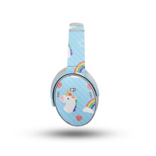 C che de casque en fibre de carbone compatible avec les couteurs Bose QuietComfort (2023) - Perfection Unicorn - Premium 3M Vinyl Protective Wra