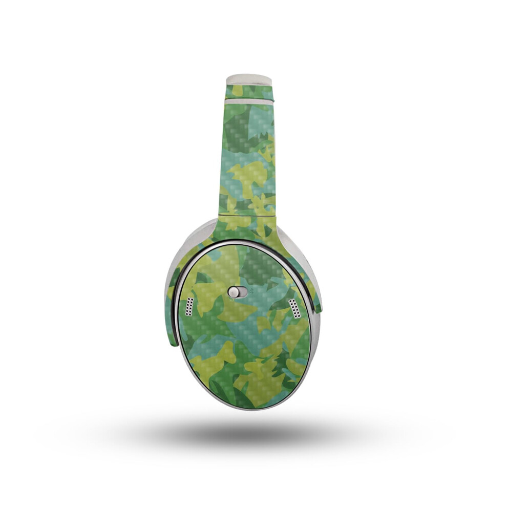 Carbon Fiber Headphone Skin Compatible With Bose Quietcomfort Headphones (2023) - Verde Camouflage - Premium 3M Vinyl Protective Wrap Decal Cover - Ea 198164720237