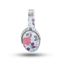 Carbon Fiber Headphone Skin Compatible with Bose QuietComfort Headphones (2023) - Vintage Floral - Premium 3M Vinyl Protective Wrap Decal Cover - Easy
