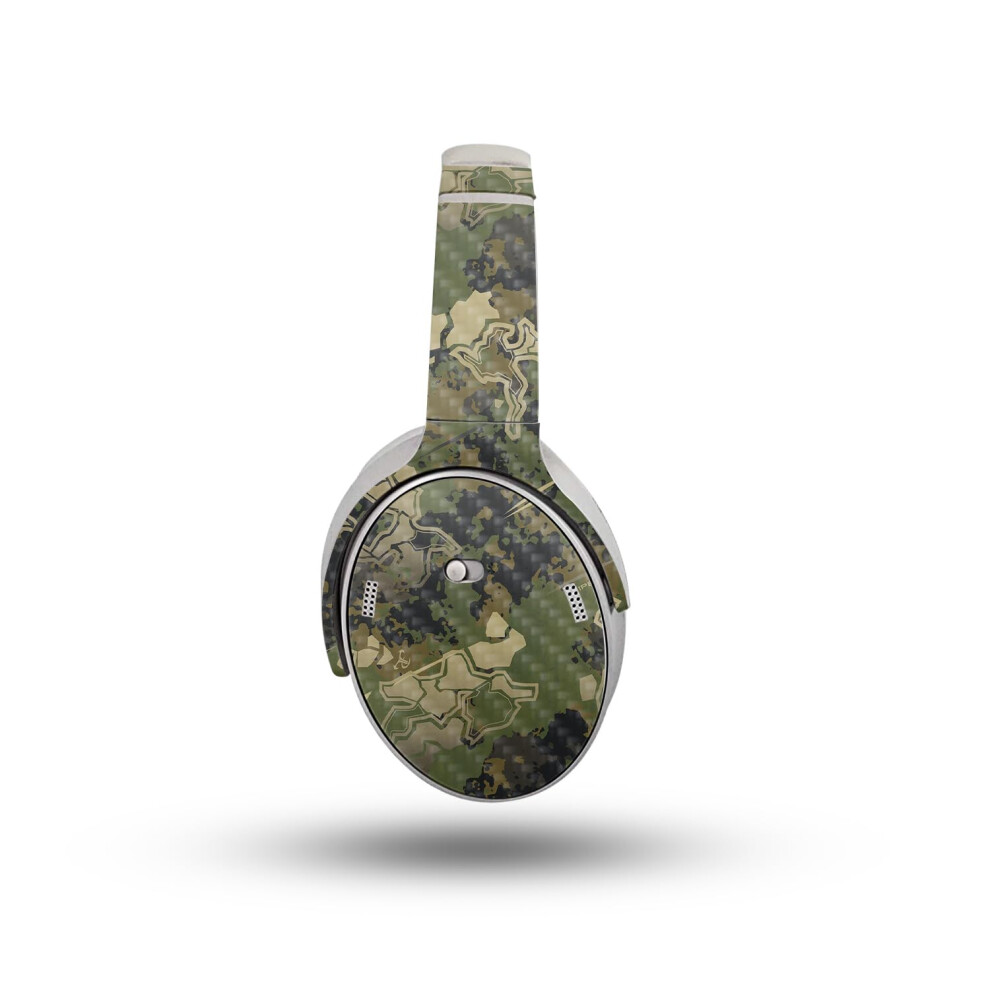 Carbon Fiber Headphone Skin Compatible With Bose Quietcomfort Headphones (2023) - Viper Woodland - Premium 3M Vinyl Protective Wrap Decal Cover - Easy 198164720404